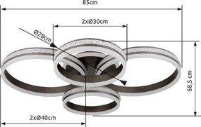 GLOBO 67314-90 GROUNI Modern LED Mennyezeti Lámpa IP20