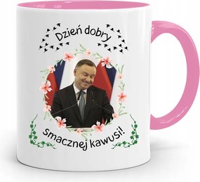 Andrzej Duda Pis Rózsaszín Elnöki Bögre fényképes nyomattal