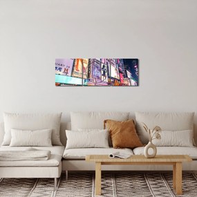 Kép - New York Theater District (órával) (90x30 cm)