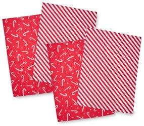 Pamut konyharuha szett karácsonyi mintával, 4 db-os 50x70 cm Candy Cane – Catherine Lansfield