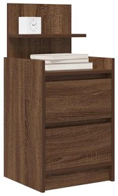 2 db barna tölgy éjjeliszekrények 2 fiókkal 38x34x80 cm