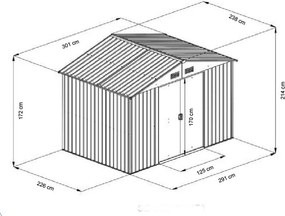 Avenberg Kerti ház szerszámokra, 3.0 x 2.4m BARNA SD-X0810-H170
