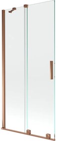 Mexen Velar, 2 szárnyas eltolható kádparaván 90 x 150 cm, 8mm átlátszó üveg, rózsaszín arany, 896-090-000-01-60