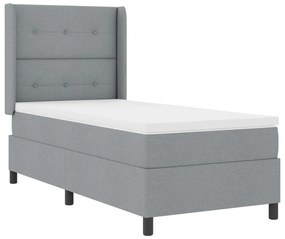 Boxspring Ágy Matrac Nélkül, Világosszürke, 90x190 cm, Szövet