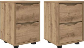 vidaXL Éjjeliszekrények 2 pcs Artisan tölgy 30,5 x 30 x 43 cm Faanyag
