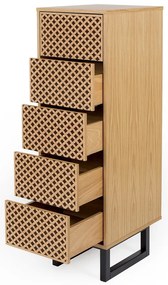 Camden Narrow Diamond Print nyírfa komód, 40 x 123 cm - Woodman