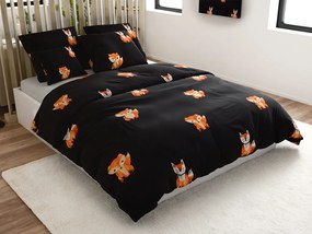 FOXES fekete mikroszálas ágyneműhuzat Ágyneműhuzat mérete: 2 db 70 x 80 cm | 160 x 200 cm