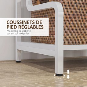 HOMCOM 3-Rétegű Nyomtató Állvány, Tároló Polc, Fa és Fém Nyomtató Állvány 55x40x77cm Otthoni Irodához Fehér | Aosom