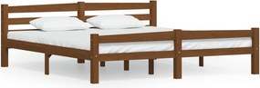 vidaXL mézbarna tömör fenyőfa ágykeret matrac nélkül 180 x 200 cm