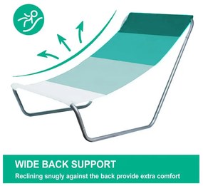 Összecsukható tengerparti napozóágy SAND, zöld csíkos