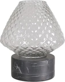 Gyertyatartó Márvány Üveg grafit 16cm skandináv teamécses