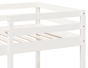 fehér tömör fenyő galériaágy-keret matrac nélkül 90 x 190 cm
