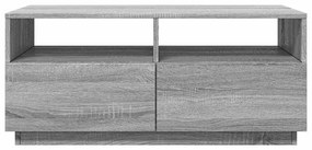 Szürke sonoma színű dohányzóasztal LED-lámpákkal 90x49x40 cm