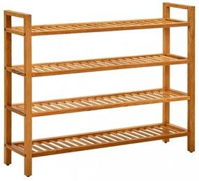 tömör tölgyfa cipőtartó 4 polccal 100 x 27 x 80 cm