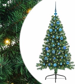 vidaXL Mesterséges, előre világított karácsonyi fa Zöld 150 cm PVC