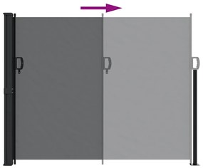 fekete behúzható oldalsó napellenző 160 x 600 cm