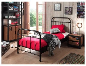 New York fekete fém gyerekágy, 90 x 200 cm - Vipack