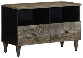 világosszürke tömör mangófa TV-szekrény70x33,5x46 cm
