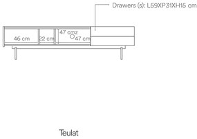 Bézs-natúr színű TV-állvány tölgyfa dekorral 180x45 cm Otto – Teulat