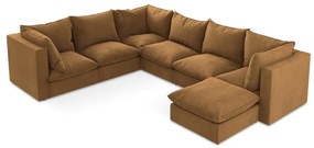 Terrakotta színű sarokkanapé (bal oldali-U alakú) Manao – Makamii