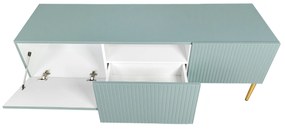 Nicole 150 cm-es TV-szekrény - zsálya MDF / arany lábak