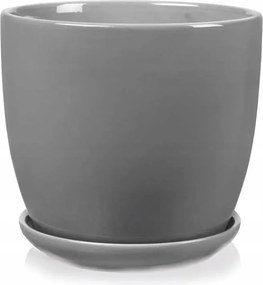 Virágtartó szürke, kerámia virágtartó állvánnyal 15 cm