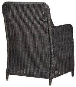7 részes fekete kültéri polyrattan étkezőgarnitúra