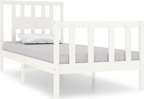 vidaXL Single fehér tömör fa ágykeret 90 x 190 cm