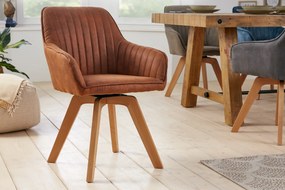 LIVORNO design forgatható szék - vintage barna