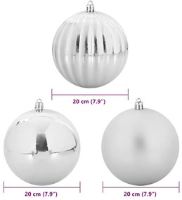 Karácsonyi Díszgömb Készlet 4 pcs Ezüst