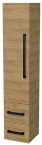 Magas fürdőszobai szekrény fekete fogantyúval SAT Cube Way 35x163x33  cm tölgy Hickory matrac CUBE3CV35DH