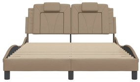 cappuccino színű műbőr ágykeret Viana matrac nélkül 140x190 cm