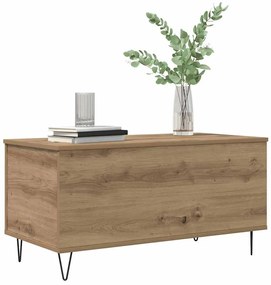 Dohányzóasztal kézműves tölgy 90 x 44.5 x 45 cm Faanyag