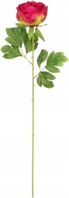 Mesterséges bazsarózsa ág 60 cm piros művirág növény