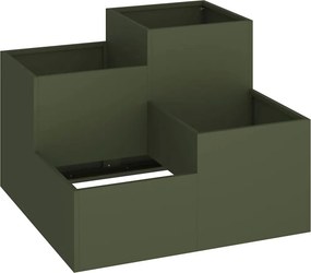 vidaXL Kerti cserép Oliva zöld 80 x 80 x 60 cm Acél