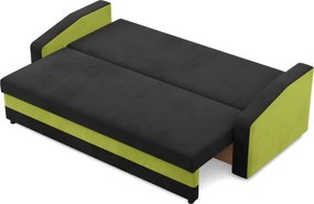 Hewlet kanapéágy, szövet anyag, bonell töltet, fekete - zöld