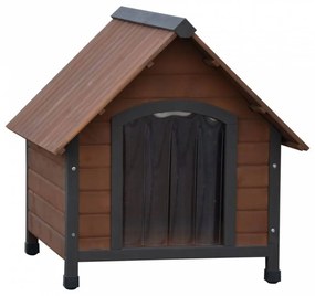 @Pet Rustique barna kutyaház műanyag csapólapokkal 88 x 78 x 80 cm