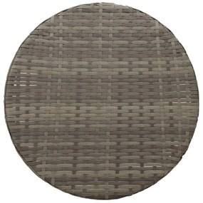 3 darabos szürke polyrattan bisztrógarnitúra párnákkal