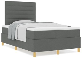 Box Spring Ágy matraccal Sötétszürke Kis Kettős Szövet