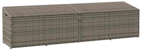 szürke polyrattan kerti tárolóláda 220x50x58 cm