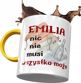 Sárga Bögre Emilia Barátnő Feleség Ajándék Nyomtatott Fotóval