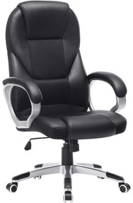 Irodai szék magas háttámlával, állítható magasságú, ergonomikus, fekete