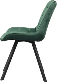 Étkezőszék, sötétzöld Velvet szövet/fekete, SAMIRA