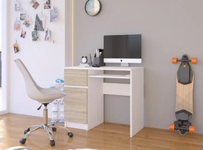 PC asztal Bhaskar  (fehér + szonoma tölgy) (B). Akció -18%. 1069526