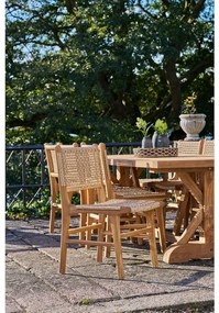 Derby étkezőszék, teakfa/polyrattan, natúr
