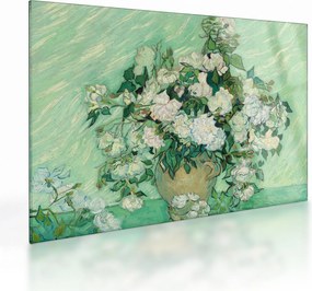Üveg kép - Vincent van Gogh, Roses, reprodukciók (70x50 cm)