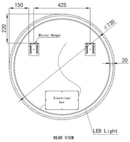 Kerek Led tükör Ø80cm Welland Alpha | Fényerő + színhőfok állítás