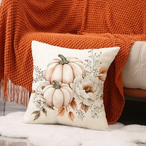 Párnahuzat BLOSSOM FALL 45x45 cm, krémszínű