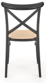 Nikola étkezőszék, rattan / fekete