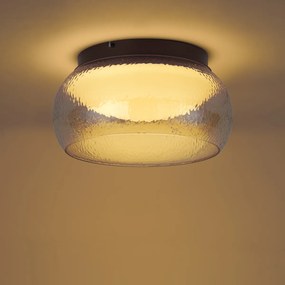 Art Deco mennyezeti lámpa barna borostyánszínű üveggel, LED-del, 3 fokozatban szabályozható - Thimble